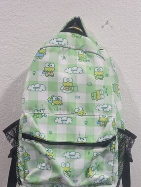 Green Kids Backpack - Cute Frog Print